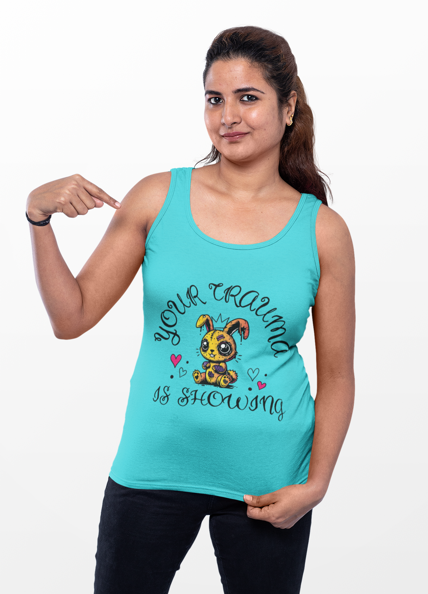 Women's Racerback Tank Top - Your Trauma Is Showing