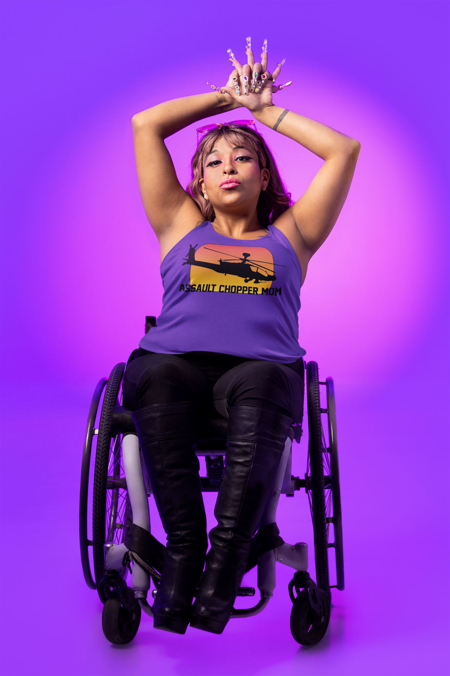 Women's Racerback Tank Top - Assault Chopper Mom