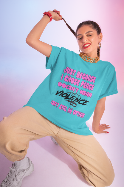 Unisex CVC Jersey T-shirt - Just Because I Chose Peace